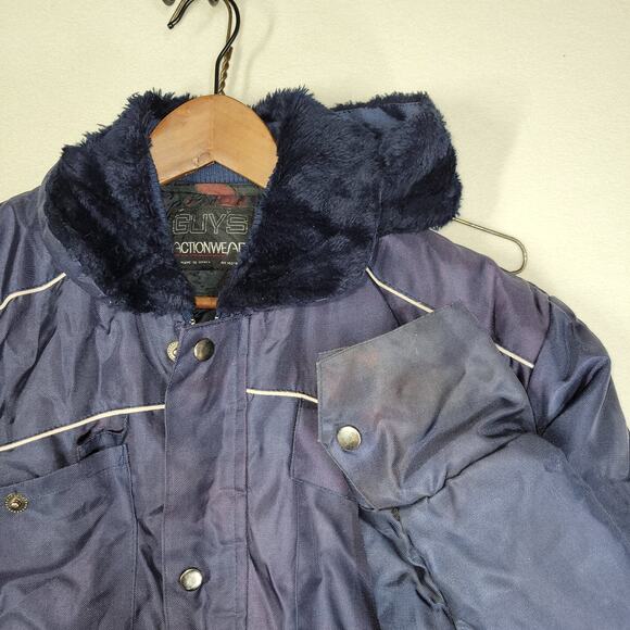 Vintage Guys Actionwear Coveralls S Mens Blue Insulated Workwear Y2k Grunge Fall - Picture 12 of 16